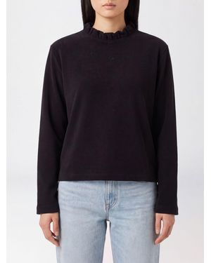 Repetto Long-Sleeved Cotton T-Shirt With A Ruffled Collar - Black