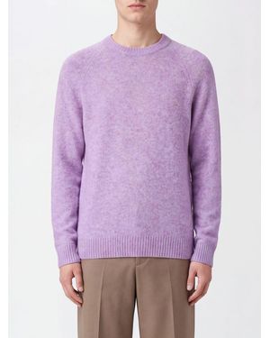 Les Deux Pullover Aus Woll-Viskose-Mischung Mit Rundhalsausschnitt Und Rippbündchen - Lila