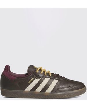 adidas Originals Samba Og Smooth Leather Low-Top Trainers With 3-Stripes Logo - Brown