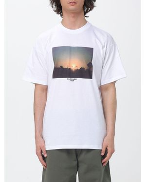 Carhartt Graphic Print Organic Cotton T-Shirt With Contrast Logo - White