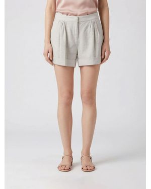 Twinset Linen Blend Shorts - White