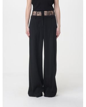 Patrizia Pepe Crêpe Wide Leg Trousers - Black