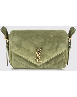Saint Laurent Mini Bolso Loulou De En Ante Acolchado - Verde