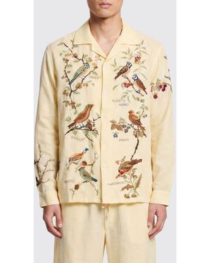 BAZISZT Embroidered Long-Sleeved Shirt - Natural