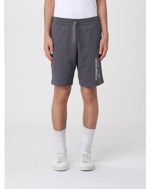 EA7 Cotton Jogging Shorts With Logo - Blue