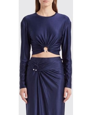 Rabanne Viscose Crop Top - Blue