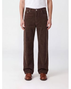 DUNST Wide-Leg Corduroy Trousers With 5-Pocket Design - Brown