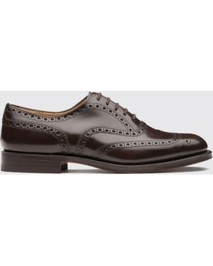 Church's Leather Derby Shoes With Brogue Motif - Brown
