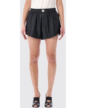 MM6 by Maison Margiela Faux Leather Shorts - Black