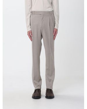 Luciano Barbera Slim Fit Pleated Wool And Cashmere Tailored Trousers - Grey