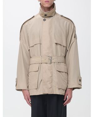 Marni Technical Fabric Utility Jacket With High Neck And Belt - Natural