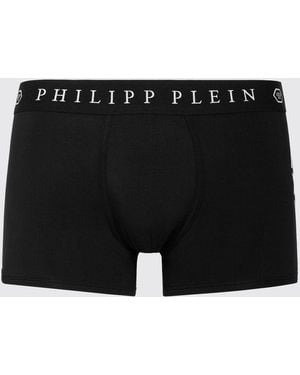 Philipp Plein Bóxers De Algodón Elástico Con Cinturilla Elástica Con Logo Hexagon - Negro