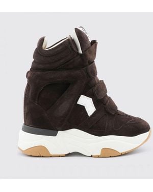 Isabel Marant Balskee Suede High-Top Wedge Sneakers - Brown