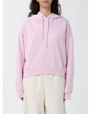 DISCLAIMER Relaxed Fit Cotton Hoodie With Printed Logo - Pink