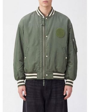 Comme des Garçons Comme Des GarÇ Ons Blouson Bomber En Nylon Avec Logo Imprimé Et Poignets Élastiques À Rayures - Vert
