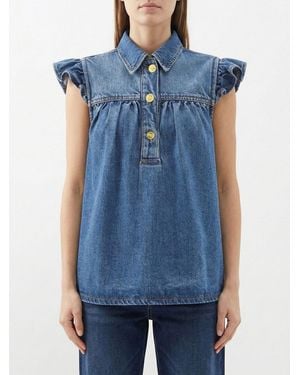 Ganni Denim Top - Blue