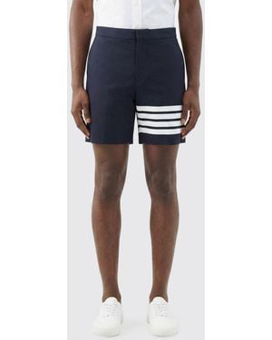 Thom Browne Slim Fit Viscose Blend Shorts - Blue