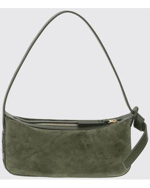 Bottega Veneta Kleine Nodo Schultertasche Aus Intrecciato-Veloursleder - Grün
