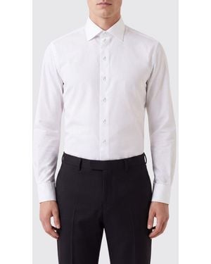 Giorgio Armani Classic Cotton Poplin Shirt With French Collar - White