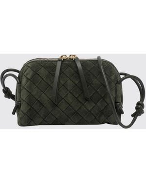 Bottega Veneta Concert Intrecciato Suede Leather Mini Bag - Black