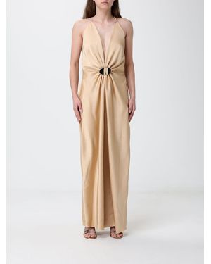 SIMONA CORSELLINI Satin Long Dress - Natural