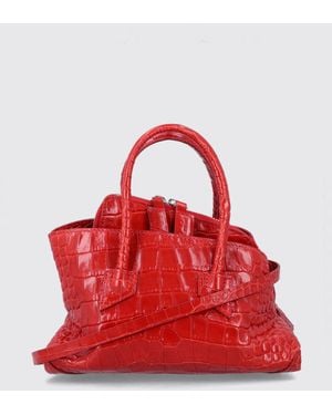 The Attico La Passeggiata Crocodile-Effect Leather Mini Handbag - Red