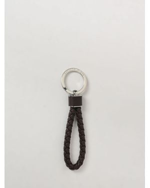 Bottega Veneta Woven Leather And Brass Keychain - Natural