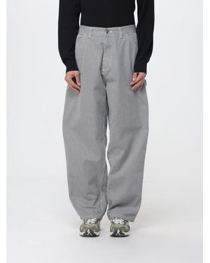 Carhartt Pantalones Anchos De Algodón A Rayas - Gris