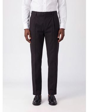 Briglia 1949 Pantalones De Sastre Tiberio Slim Fit De Mezcla De Algodón - Negro