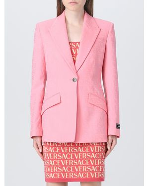 Versace Allover Jacquard Single-Breasted Jacket - Pink