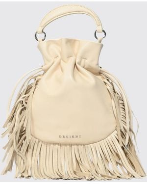 Orciani Juice Jungle Leather Bag With Fringes - Natural