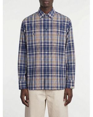 Golden Goose Check Cotton Casual Shirt - Blue