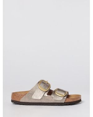 Birkenstock Arizona Big Buckle Laminated Leather Sandals - Metallic