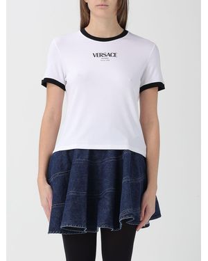 Versace Viscose T-Shirt With Logo - White