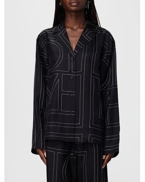 TOTEME Silk Shirt With Logo - Blue