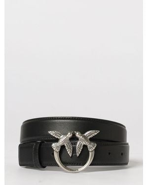 Pinko Love Berry Leather Belt - Gray