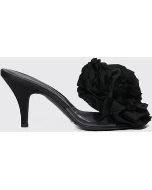 Liviana Conti Wanda Pvc Mules With Satin Flower - Black