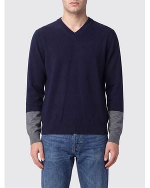 Comme des Garçons Pullover Aus Reiner Lammwolle Mit V-Ausschnitt - Blau