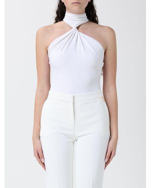 Elisabetta Franchi Stretch Viscose Bodysuit Top - White