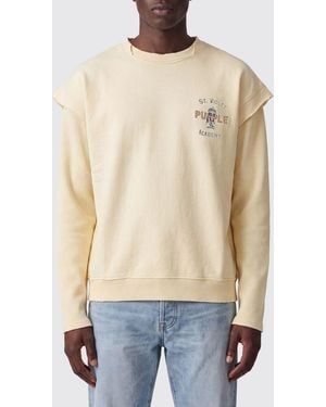 Purple Rundhals-Sweatshirt Aus Baumwolle Mit Kontrast-Logo Und Überschnittenen Schultern - Blau