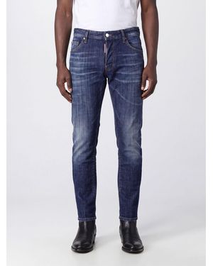 DSquared² Vaqueros Skater Skinny Fit De Denim Elástico Con Efecto Desgastado - Azul