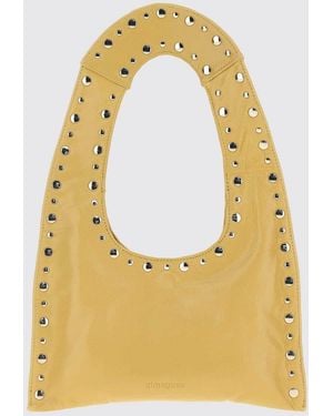 GIMAGUAS Franca Smooth Lambskin Handbag With Applied Studs - Metallic
