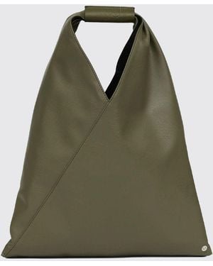 MM6 by Maison Margiela Japanese Faux-Leather Handbag With Iconic Stitching - Green