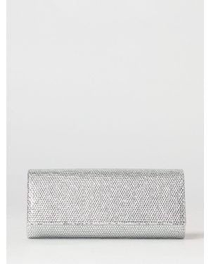 Twentyfourhaitch French75 Glitter Fabric Clutch With Crystals - Grey