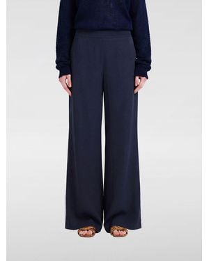Momoní MomonÌ High-Waisted Silk Blend Palazzo Trousers - Blue