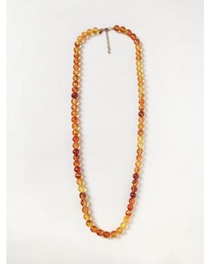 ALLUJEWELS Metal Necklace With Application Of Coloured Stones And Crystals - White