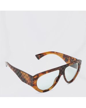 Gucci Tortoiseshell Acetate Sunglasses With Embossed Gg Monogram - Green