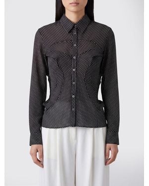 Junya Watanabe Slim Fit Jersey-Hemd Mit Punktemuster Von - Schwarz
