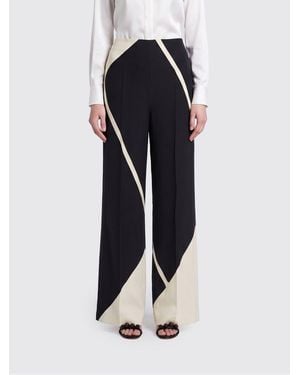 Alberta Ferretti Printed Viscose Palazzo Trousers - Blue