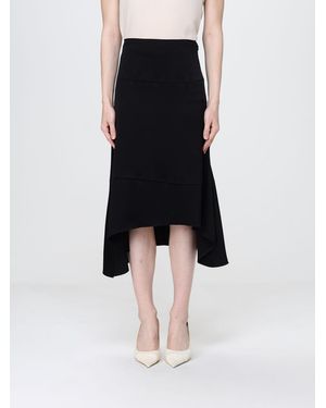 Victoria Beckham Asymmetric High-Waisted Satin Mini Skirt - Black
